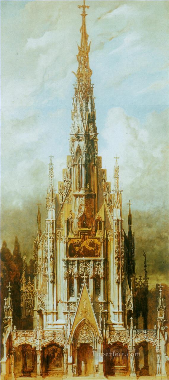 gotische grabkirche st michael turmfassade Academic Hans Makart Oil Paintings